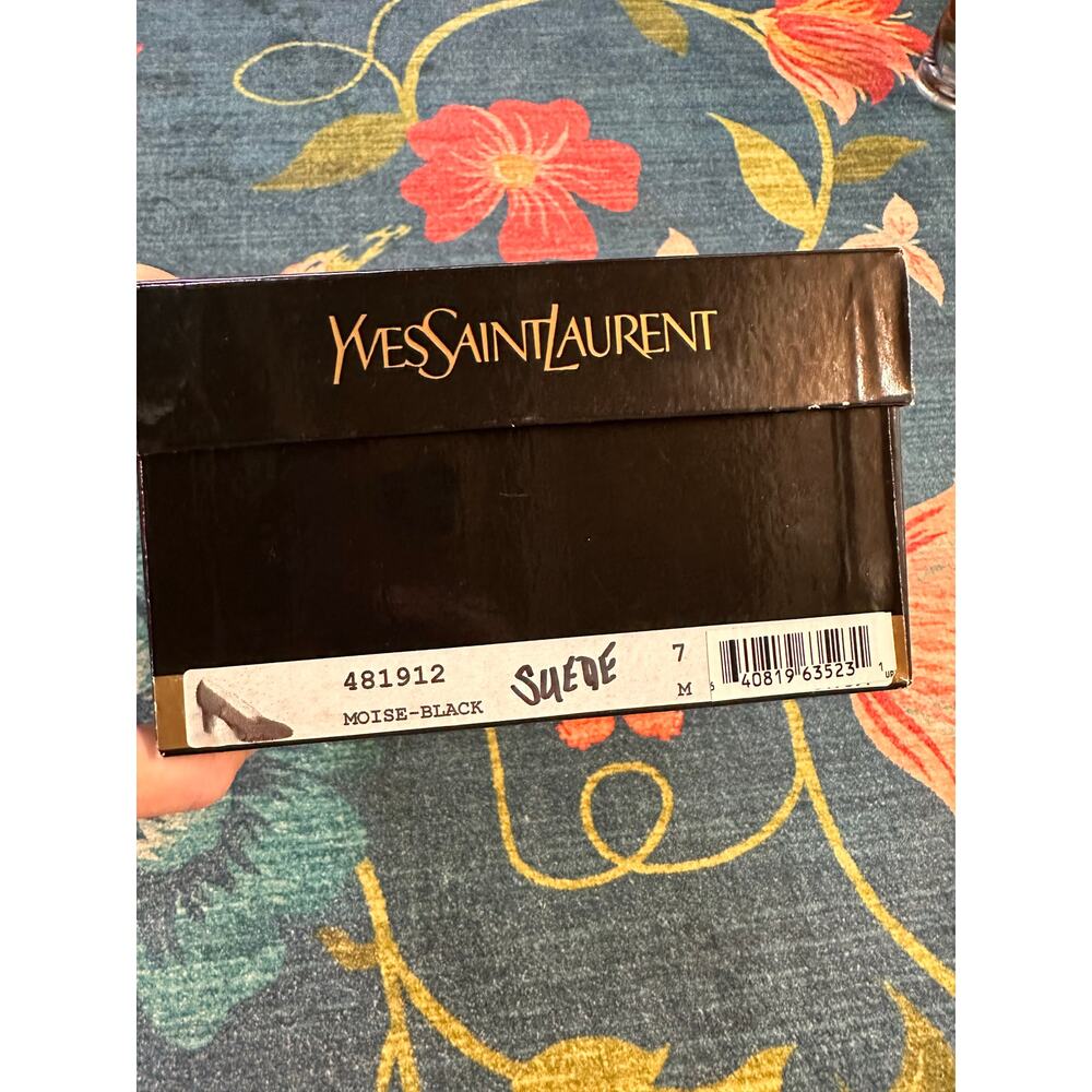 Yves Saint Laurent 80s Vintage Moise-Black heel Pump Size 7 - Picture 10 of 10